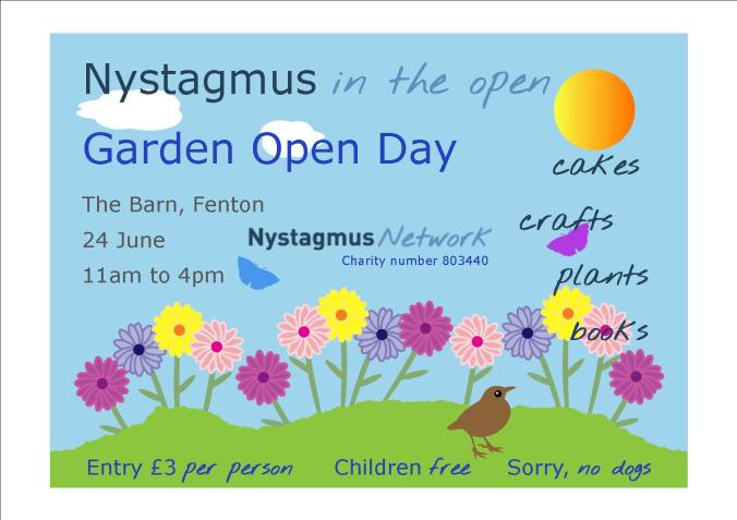 Nystagmus garden open day flyer - Sue JG